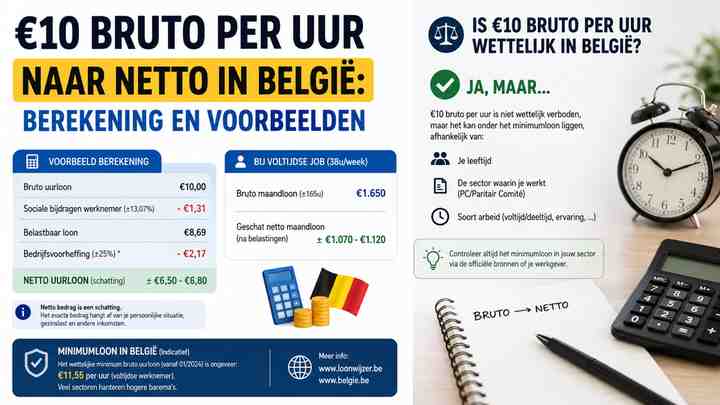 Is €10 bruto per uur wettelijk in België?