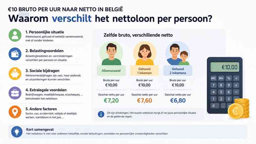 Waarom verschilt het nettoloon per persoon?