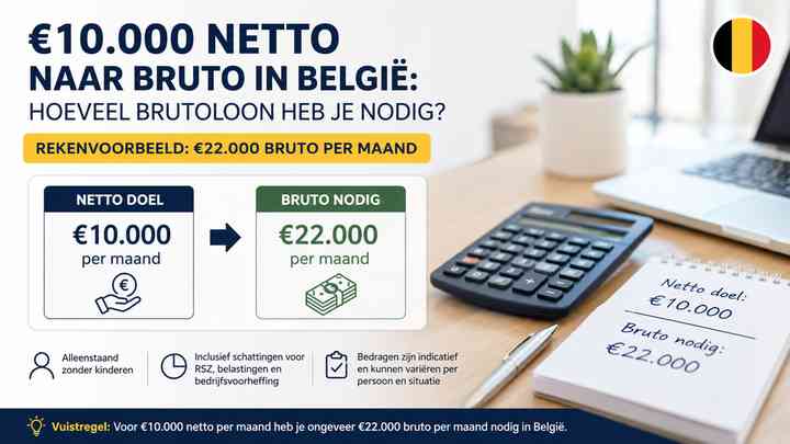 Rekenvoorbeeld: €22.000 bruto per maand