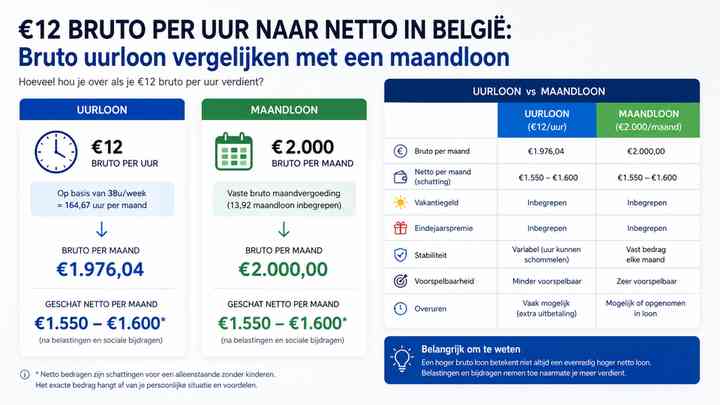 Bruto uurloon vergelijken met een maandloon