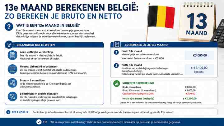 Wat is een 13e maand in België?