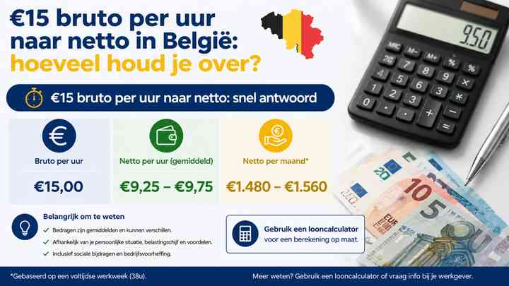 €15 bruto per uur naar netto: snel antwoord
