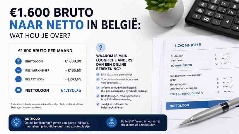 Waarom is mijn loonfiche anders dan een online berekening?