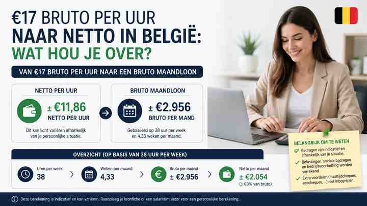 Van €17 bruto per uur naar een bruto maandloon