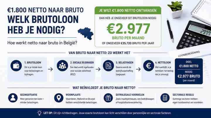 Hoe werkt netto naar bruto in België?