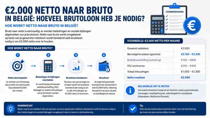 Hoe werkt netto naar bruto in België?