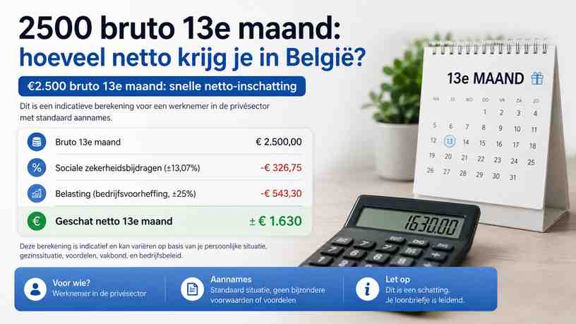 €2.500 bruto 13e maand: snelle netto-inschatting