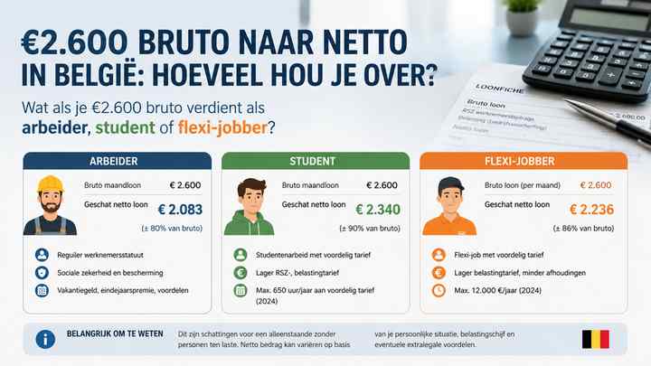 Wat als je €2.600 bruto verdient als arbeider, student of flexi-jobber?