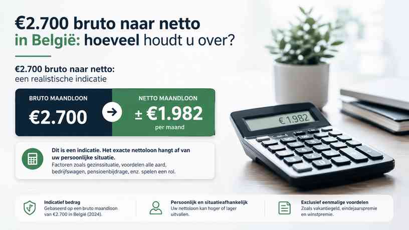 €2.700 bruto naar netto: een realistische indicatie