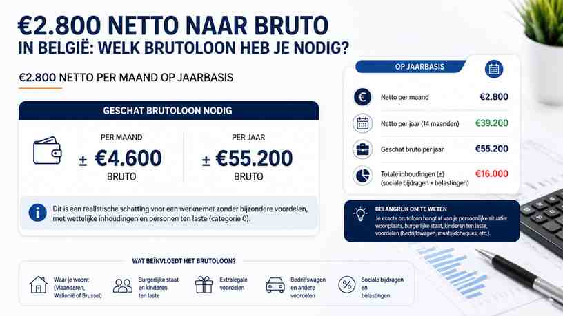 €2.800 netto per maand op jaarbasis