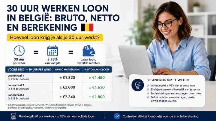 Hoeveel loon krijg je als je 30 uur werkt?
