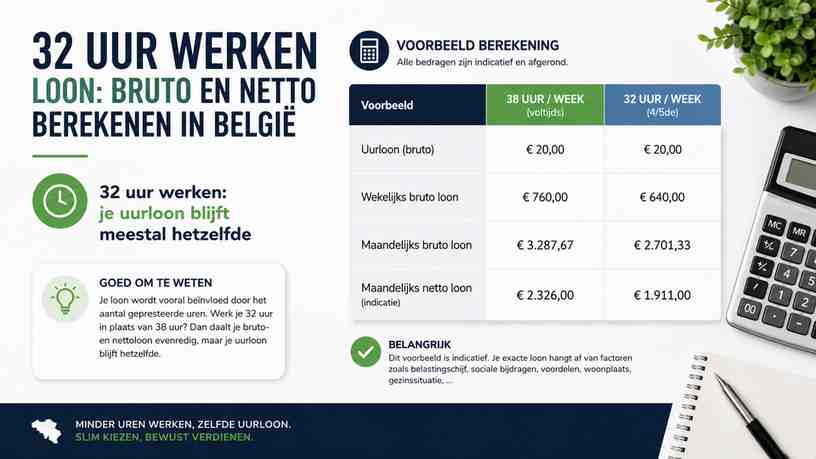32 uur werken: je uurloon blijft meestal hetzelfde