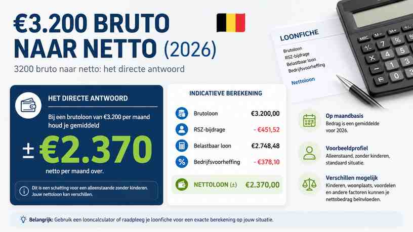 3200 bruto naar netto: het directe antwoord