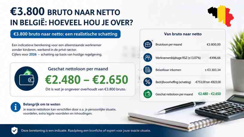 €3.800 bruto naar netto: een realistische schatting