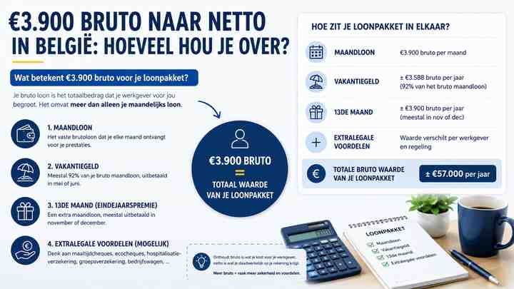 Wat betekent €3.900 bruto voor je loonpakket?
