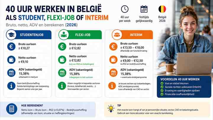 40 uur werken als student, flexi-job of interim