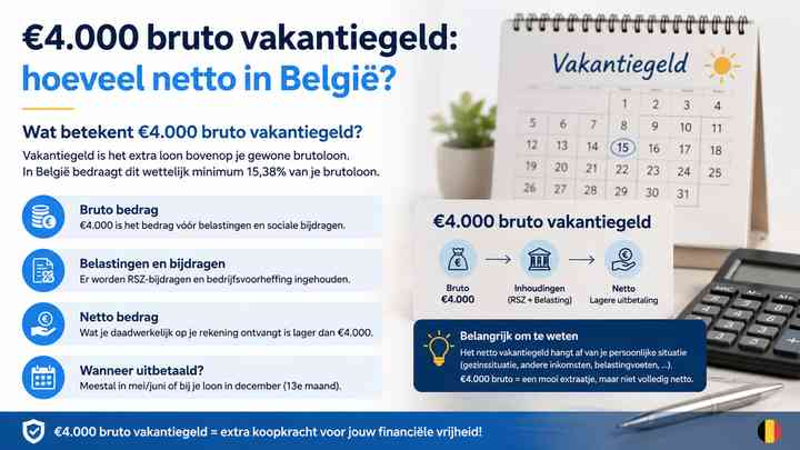 Wat betekent €4.000 bruto vakantiegeld?