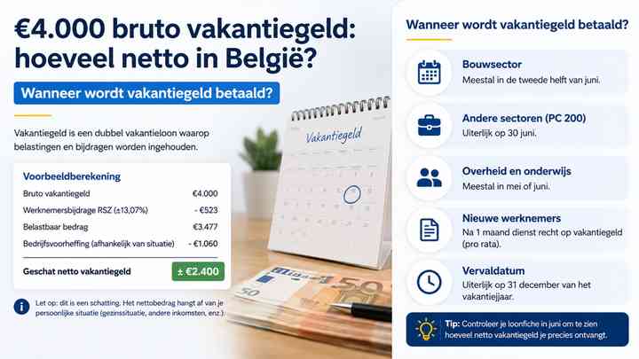 Wanneer wordt vakantiegeld betaald?