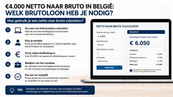 Hoe gebruik je een netto naar bruto calculator?