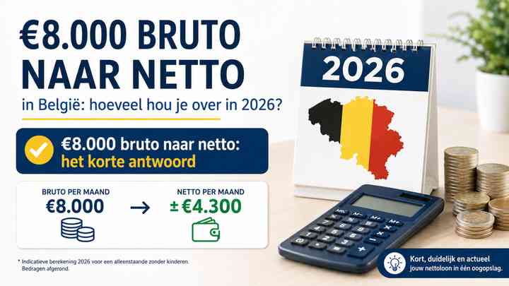 €8.000 bruto naar netto: het korte antwoord