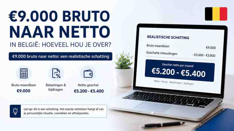 €9.000 bruto naar netto: een realistische schatting