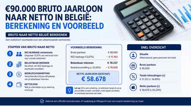 Bruto naar netto België berekenen