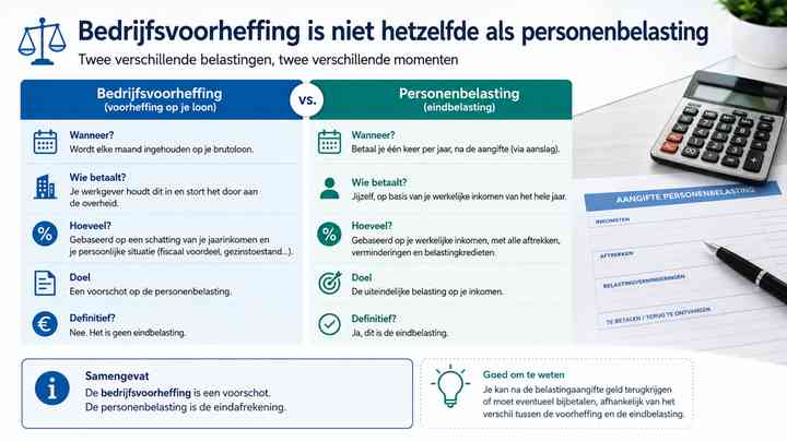 Bedrijfsvoorheffing is niet hetzelfde als personenbelasting