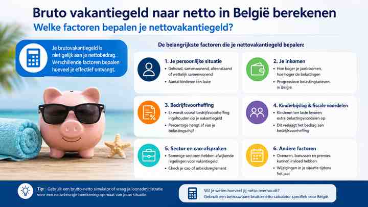 Welke factoren bepalen je nettovakantiegeld?