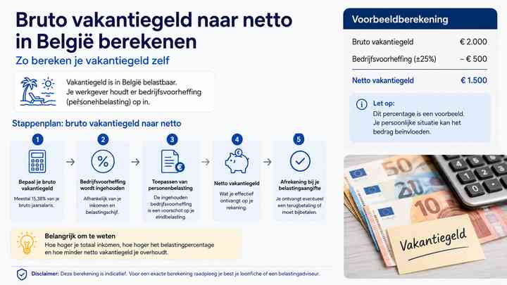 Zo bereken je vakantiegeld zelf