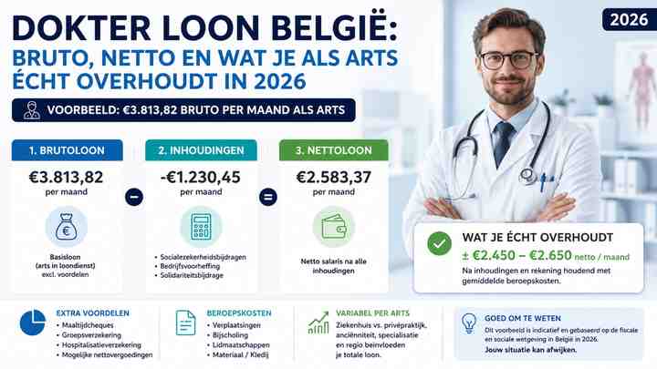 Voorbeeld: €3.813,82 bruto per maand als arts