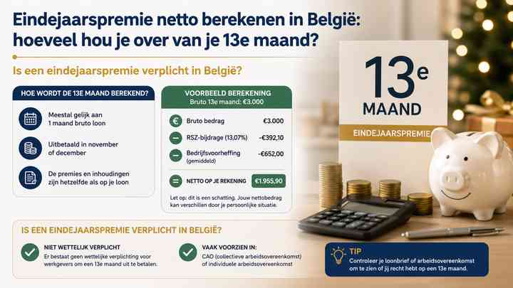 Is een eindejaarspremie verplicht in België?