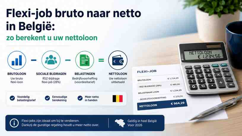 Flexi-job bruto naar netto in België: zo berekent u uw nettoloon