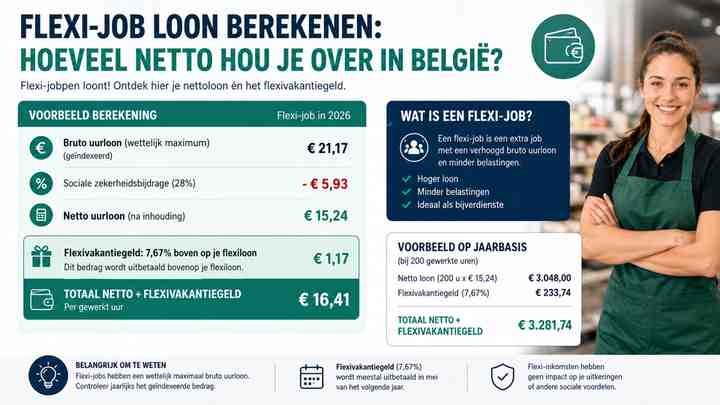 Flexivakantiegeld: 7,67% boven op je flexiloon