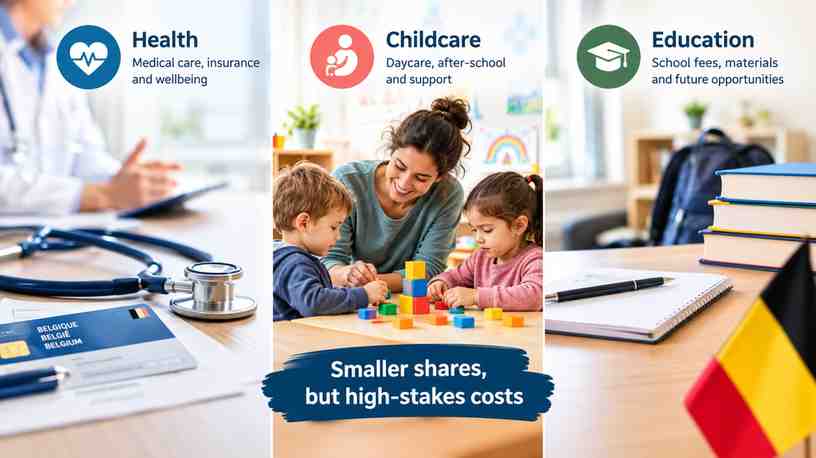 4. Health, childcare and education: smaller shares, but high-stakes costs