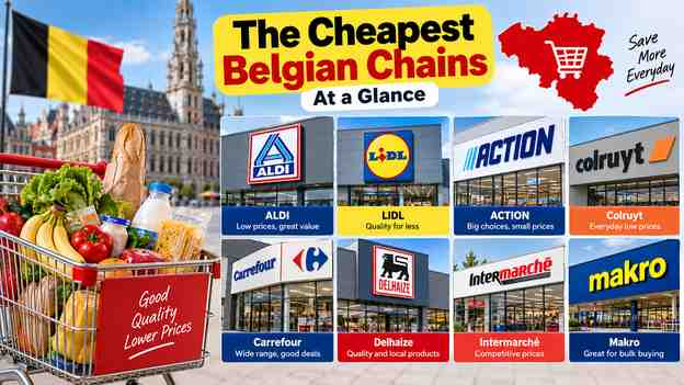 The cheapest Belgian chains at a glance