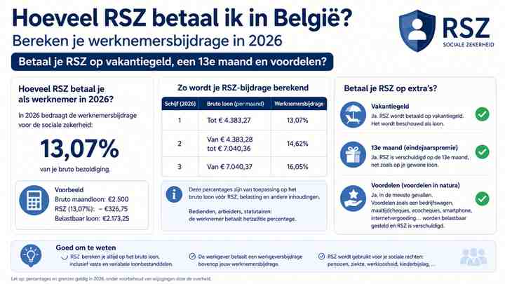 Betaal je RSZ op vakantiegeld, een 13e maand en voordelen?