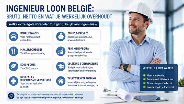 Welke extralegale voordelen zijn gebruikelijk voor ingenieurs?