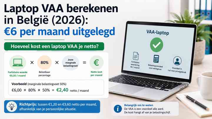 Hoeveel kost een laptop VAA je netto?