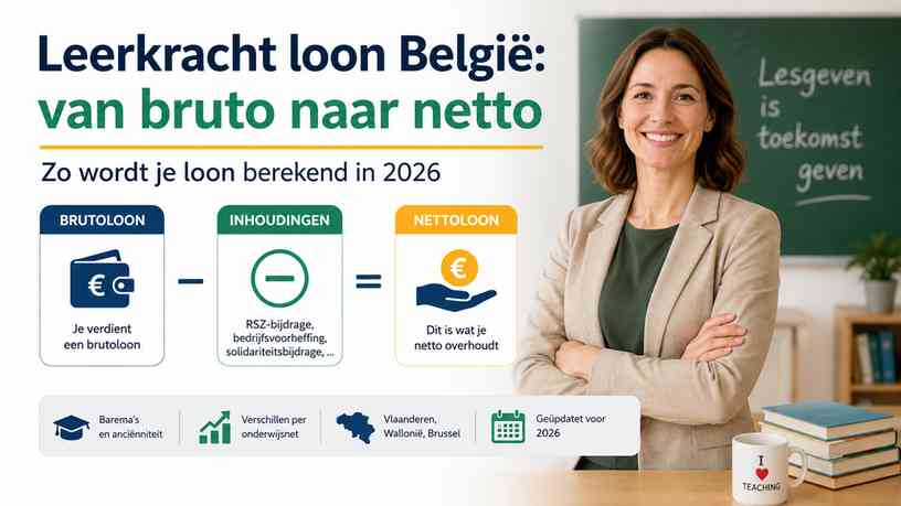 Leerkracht loon België: van bruto naar netto