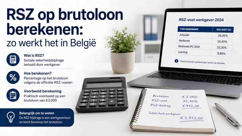RSZ op brutoloon berekenen: zo werkt het in België