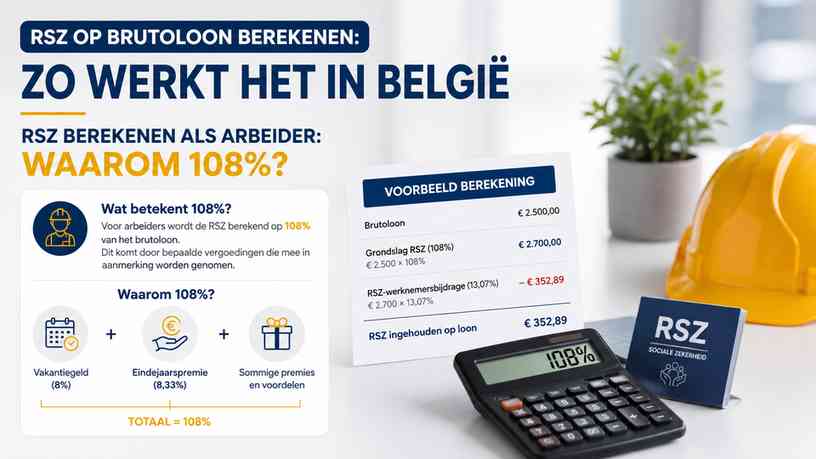 RSZ berekenen als arbeider: waarom 108%?