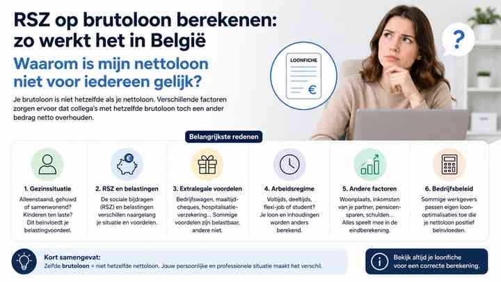 Waarom is mijn nettoloon niet voor iedereen gelijk?