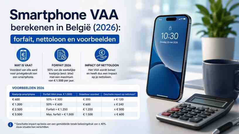 Smartphone VAA berekenen in België (2026): forfait, nettoloon en voorbeelden
