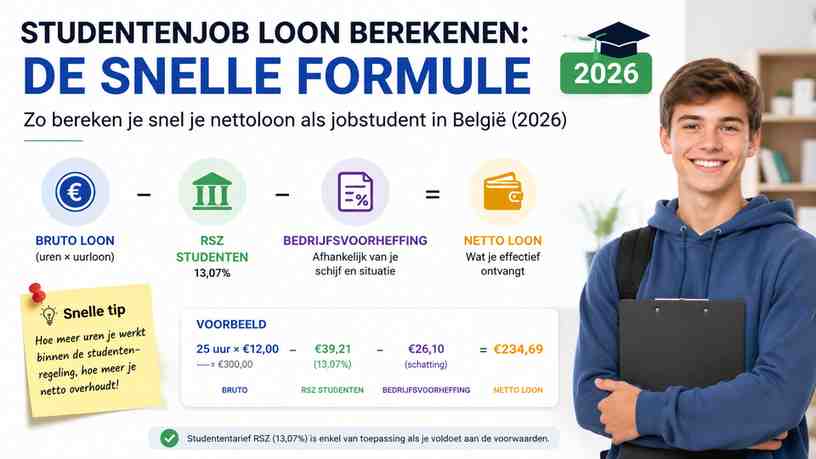 Studentenjob loon berekenen: de snelle formule