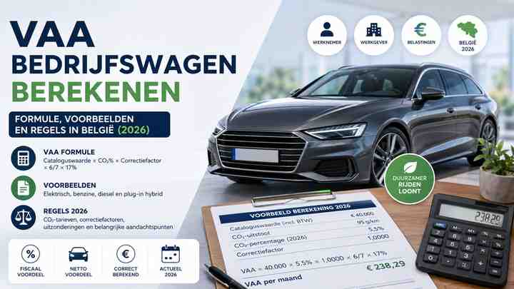 VAA bedrijfswagen berekenen: formule, voorbeelden en regels in België (2026)
