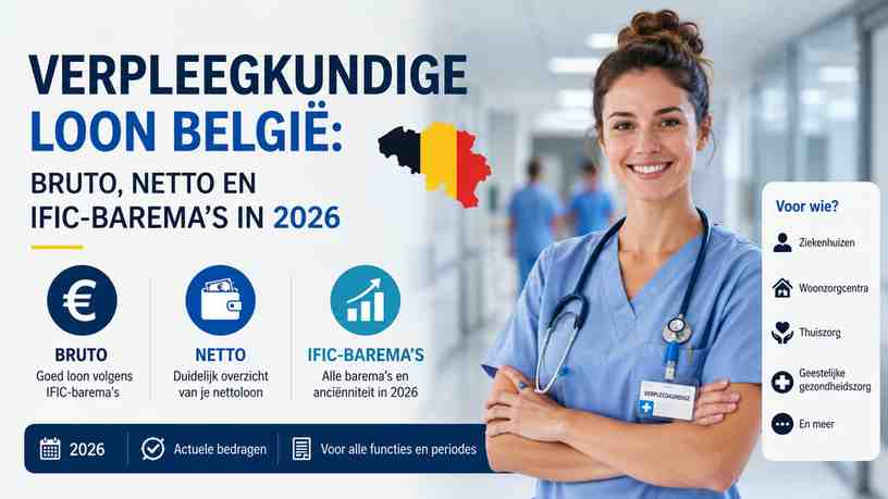 Verpleegkundige loon België: bruto, netto en IFIC-barema’s in 2026