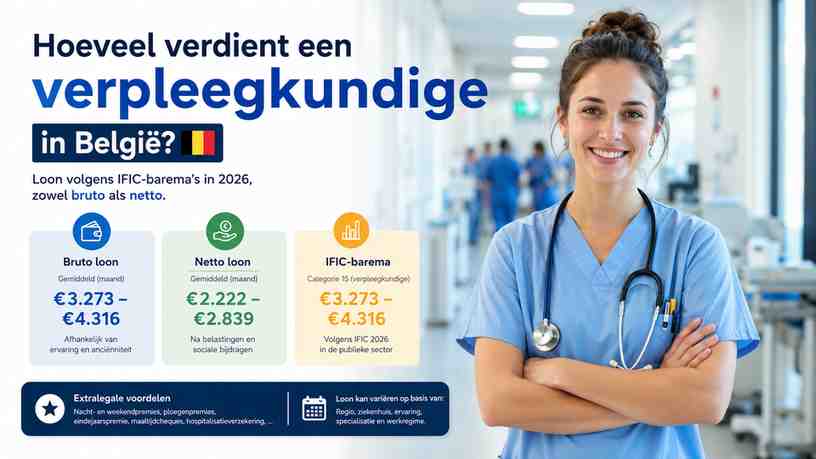 Hoeveel verdient een verpleegkundige in België?