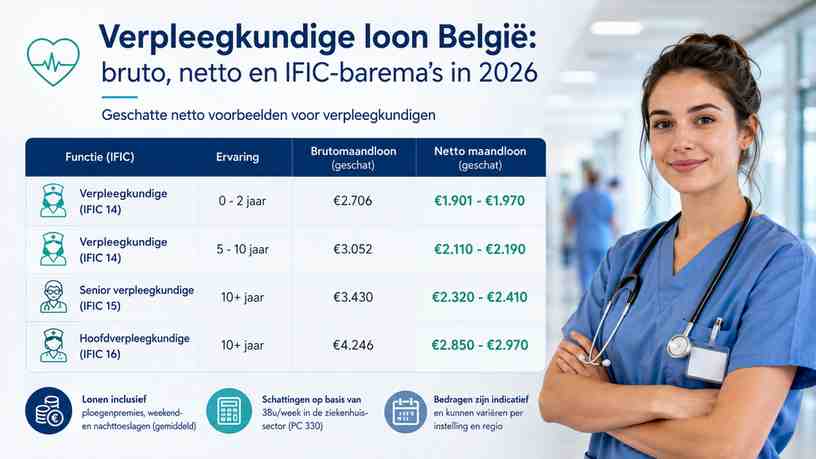 Geschatte netto voorbeelden voor verpleegkundigen